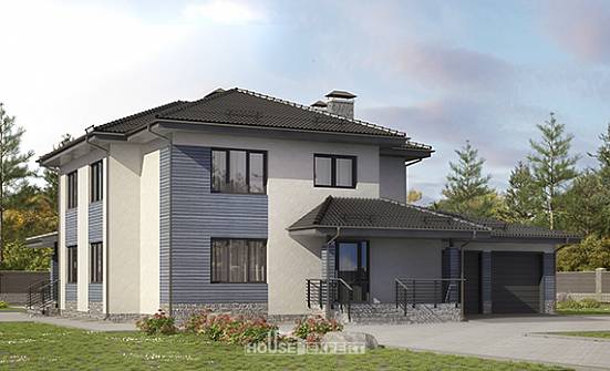 340-005-П Проект двухэтажного дома, гараж, огромный дом из бризолита Севастополь | Проекты домов от House Expert