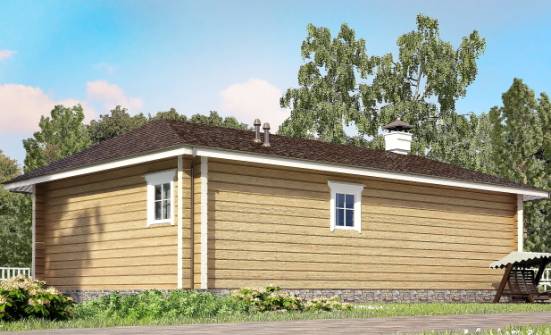 095-001-Л Проект одноэтажного дома, небольшой дом из бревен Севастополь | Проекты одноэтажных домов от House Expert