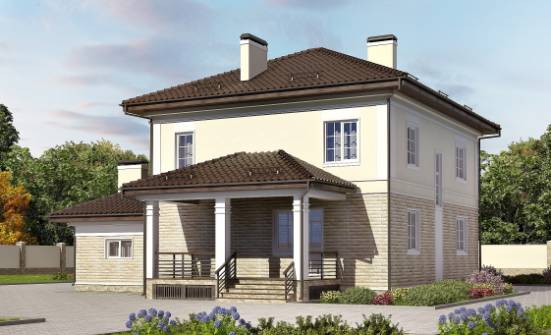 220-007-П Проект двухэтажного дома и гаражом, классический дом из кирпича Севастополь | Проекты домов от House Expert