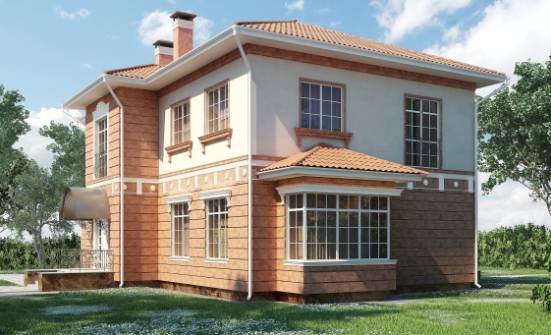 285-001-Л Проект двухэтажного дома, гараж, красивый загородный дом из кирпича Севастополь | Проекты домов от House Expert