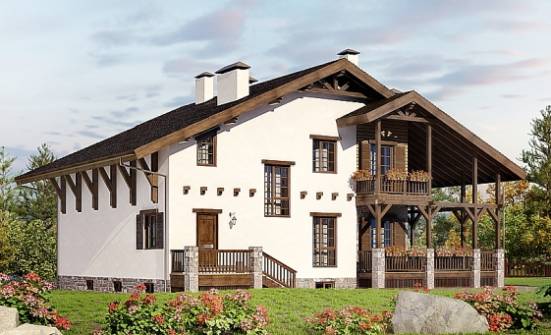 400-004-П Проект трехэтажного дома мансардный этаж и гаражом, классический домик из кирпича Севастополь | Проекты домов от House Expert