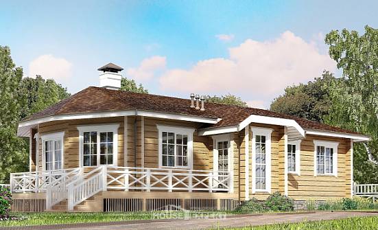 095-001-Л Проект одноэтажного дома, небольшой дом из бревен Севастополь | Проекты домов от House Expert