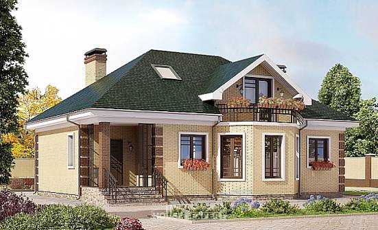 150-013-Л Проект двухэтажного дома мансардой, простой дом из кирпича Севастополь | Проекты домов от House Expert