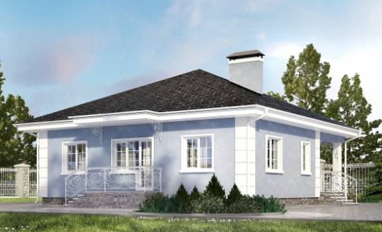 100-001-П Проект одноэтажного дома, красивый загородный дом из газобетона Севастополь | Проекты одноэтажных домов от House Expert