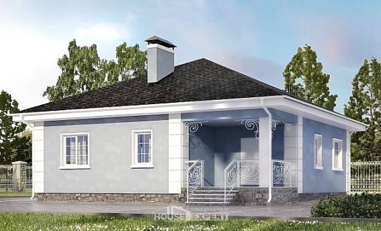 100-001-П Проект одноэтажного дома, красивый загородный дом из газобетона Севастополь | Проекты домов от House Expert