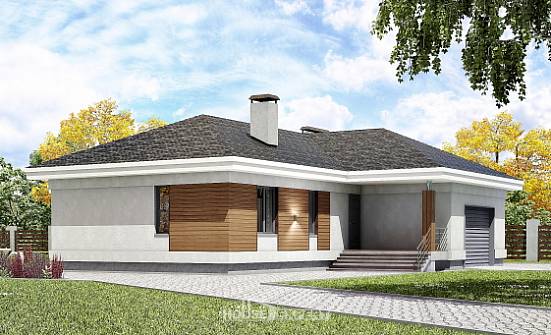165-001-П Проект одноэтажного дома, гараж, доступный домик из бризолита Севастополь | Проекты домов от House Expert
