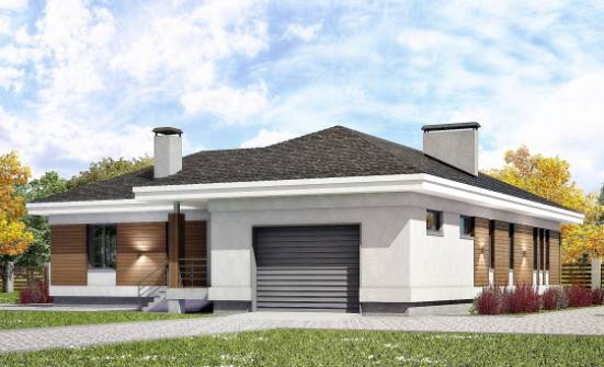 165-001-П Проект одноэтажного дома, гараж, доступный домик из бризолита Севастополь | Проекты одноэтажных домов от House Expert