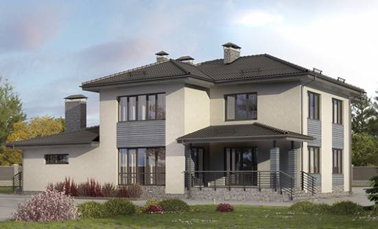 340-005-П Проект двухэтажного дома, гараж, огромный дом из бризолита Севастополь | Проекты домов от House Expert