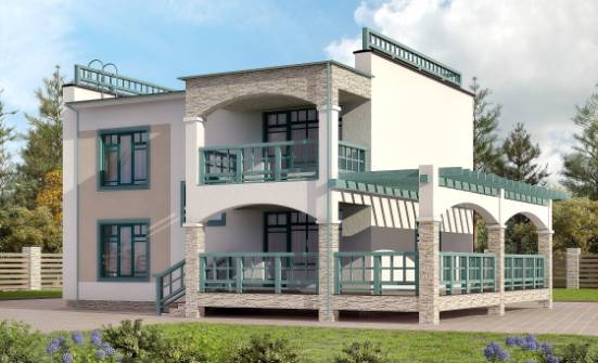 150-010-П Проект двухэтажного дома, современный загородный дом из кирпича Севастополь | Проекты домов от House Expert