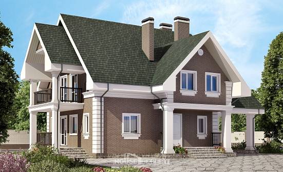 140-003-П Проект двухэтажного дома мансардный этаж, гараж, простой домик из арболита Севастополь | Проекты домов от House Expert