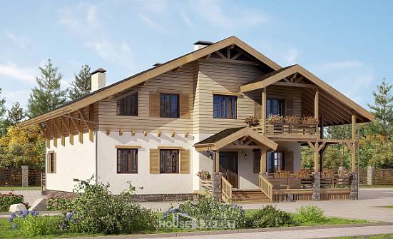 260-001-Л Проект двухэтажного дома с мансардным этажом, большой коттедж из кирпича Севастополь | Проекты домов от House Expert