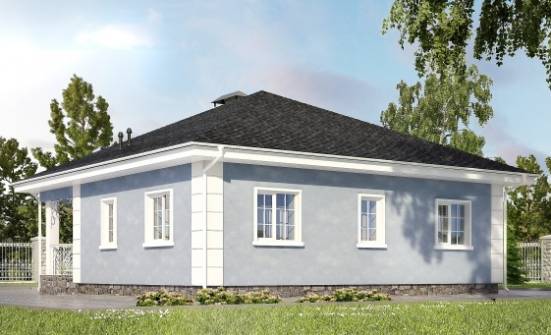 100-001-П Проект одноэтажного дома, красивый загородный дом из газобетона Севастополь | Проекты одноэтажных домов от House Expert