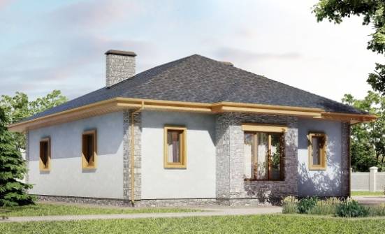 130-006-П Проект одноэтажного дома, гараж, скромный загородный дом из керамзитобетонных блоков Севастополь | Проекты домов от House Expert