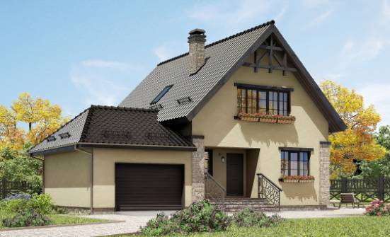 160-005-Л Проект двухэтажного дома с мансардой, гараж, экономичный дом из твинблока Севастополь | Проекты домов от House Expert