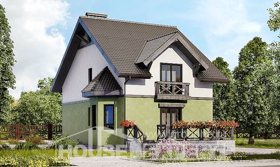 120-003-П Проект двухэтажного дома с мансардой, классический домик из бризолита Севастополь, House Expert