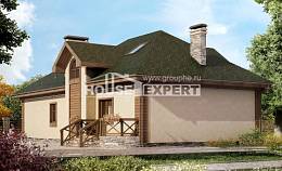180-010-П Проект двухэтажного дома с мансардой, гараж, красивый коттедж из бризолита Севастополь, House Expert