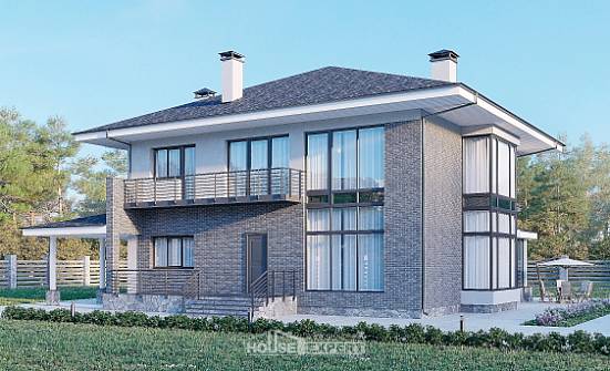 250-004-Л Проект двухэтажного дома, большой дом из газосиликатных блоков Севастополь | Проекты домов от House Expert