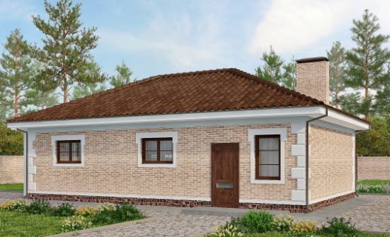 070-005-П Проект гаража из кирпича Севастополь | Проекты одноэтажных домов от House Expert