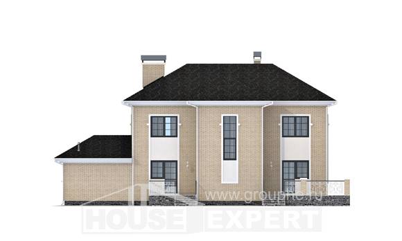 180-006-П Проект двухэтажного дома, гараж, классический коттедж из кирпича, Севастополь