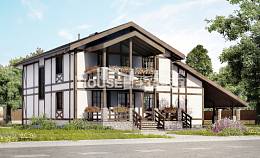 250-002-Л Проект двухэтажного дома с мансардным этажом и гаражом, уютный коттедж из кирпича Севастополь, House Expert
