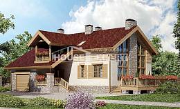 165-002-П Проект двухэтажного дома мансардой, гараж, недорогой загородный дом из арболита Севастополь, House Expert