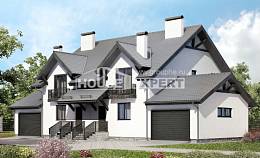 290-003-П Проект двухэтажного дома с мансардным этажом, большой загородный дом из бризолита Севастополь, House Expert