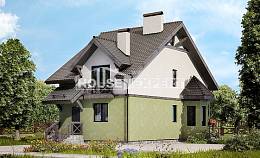 120-003-П Проект двухэтажного дома с мансардным этажом, небольшой загородный дом из поризованных блоков Севастополь, House Expert