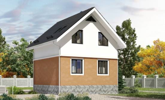 100-005-Л Проект трехэтажного дома с мансардой, небольшой коттедж из газосиликатных блоков Севастополь | Проекты домов от House Expert