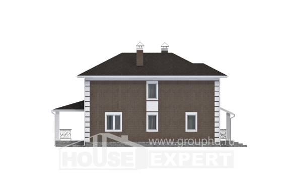 185-002-П Проект двухэтажного дома, простой коттедж из газосиликатных блоков Севастополь, House Expert