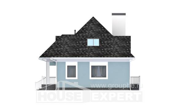 110-001-Л Проект двухэтажного дома мансардой, уютный загородный дом из арболита Севастополь, House Expert