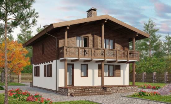 150-016-Л Проект двухэтажного дома мансардой, уютный домик из твинблока Севастополь | Проекты домов от House Expert