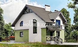 120-003-П Проект двухэтажного дома с мансардой, недорогой коттедж из керамзитобетонных блоков Севастополь, House Expert