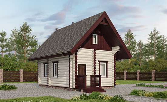 035-001-Л Проект бани из бревен Севастополь | Проекты одноэтажных домов от House Expert