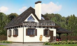 110-002-Л Проект двухэтажного дома мансардой, гараж, простой дом из пеноблока Севастополь, House Expert