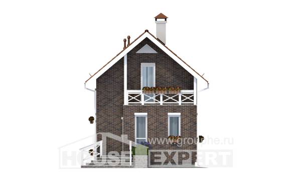 045-001-Л Проект двухэтажного дома с мансардой, доступный загородный дом из газобетона Севастополь, House Expert