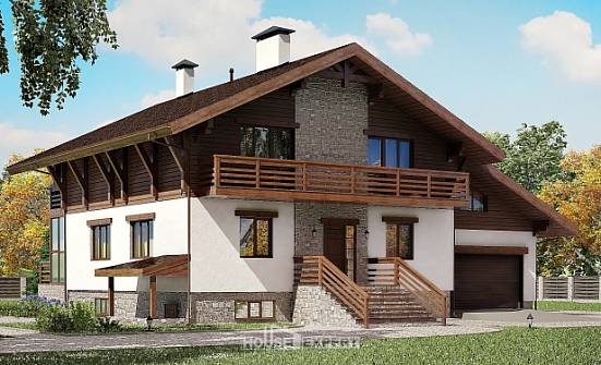 420-001-П Проект трехэтажного дома с мансардным этажом и гаражом, красивый загородный дом из кирпича Севастополь | Проекты домов от House Expert