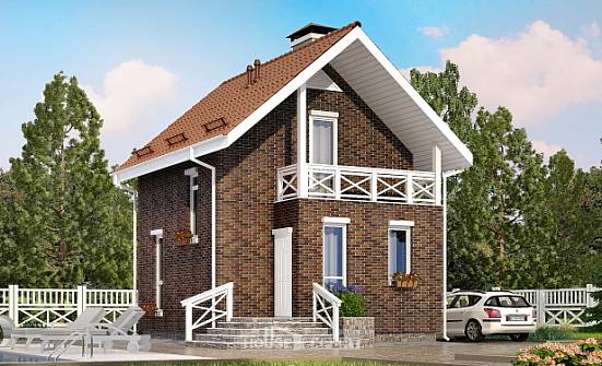 045-001-Л Проект двухэтажного дома с мансардой, эконом коттедж из газосиликатных блоков Севастополь | Проекты домов от House Expert