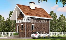 045-001-Л Проект двухэтажного дома с мансардой, бюджетный коттедж из пеноблока Севастополь, House Expert