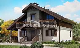 150-004-Л Проект двухэтажного дома мансардой, современный дом из твинблока Севастополь, House Expert