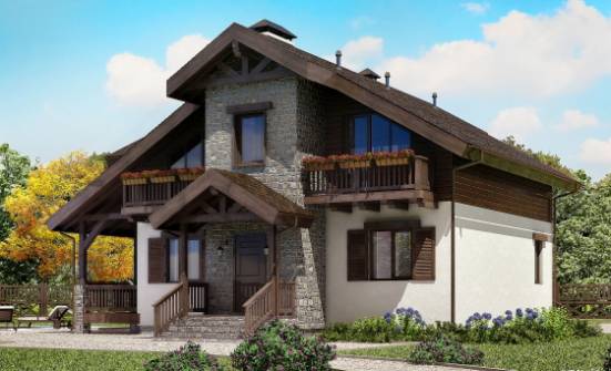 150-004-Л Проект двухэтажного дома с мансардой, красивый дом из керамзитобетонных блоков, Севастополь