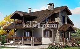 150-004-Л Проект двухэтажного дома мансардой, красивый коттедж из пеноблока Севастополь, House Expert