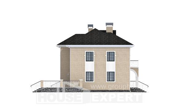 180-006-П Проект двухэтажного дома и гаражом, современный домик из кирпича, Севастополь