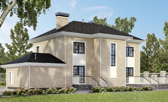 180-006-П Проект двухэтажного дома и гаражом, классический домик из кирпича, Севастополь