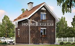 045-001-Л Проект двухэтажного дома с мансардой, уютный загородный дом из блока Севастополь, House Expert