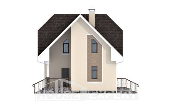 125-001-Л Проект двухэтажного дома с мансардным этажом, экономичный дом из поризованных блоков Севастополь, House Expert