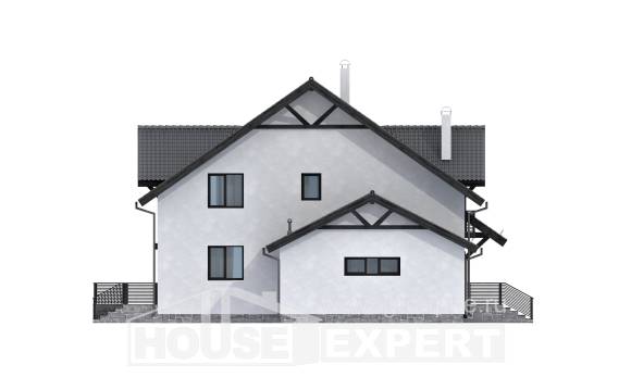290-003-П Проект двухэтажного дома мансардой, огромный коттедж из керамзитобетонных блоков Севастополь, House Expert