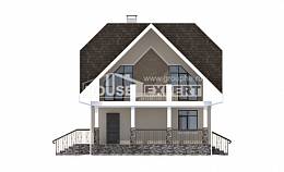 125-001-Л Проект двухэтажного дома мансардой, уютный домик из поризованных блоков Севастополь, House Expert