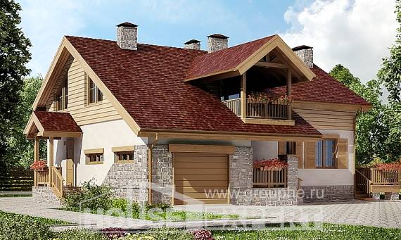 165-002-П Проект двухэтажного дома мансардный этаж, гараж, классический загородный дом из газосиликатных блоков Севастополь, House Expert