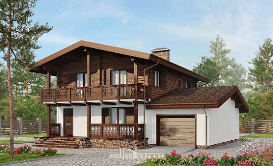 200-011-П Проект двухэтажного дома мансардный этаж, просторный домик из пеноблока Севастополь | Проекты домов от House Expert