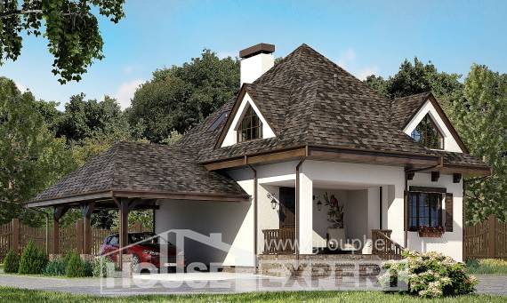 110-002-Л Проект двухэтажного дома мансардой, гараж, экономичный дом из поризованных блоков Севастополь, House Expert